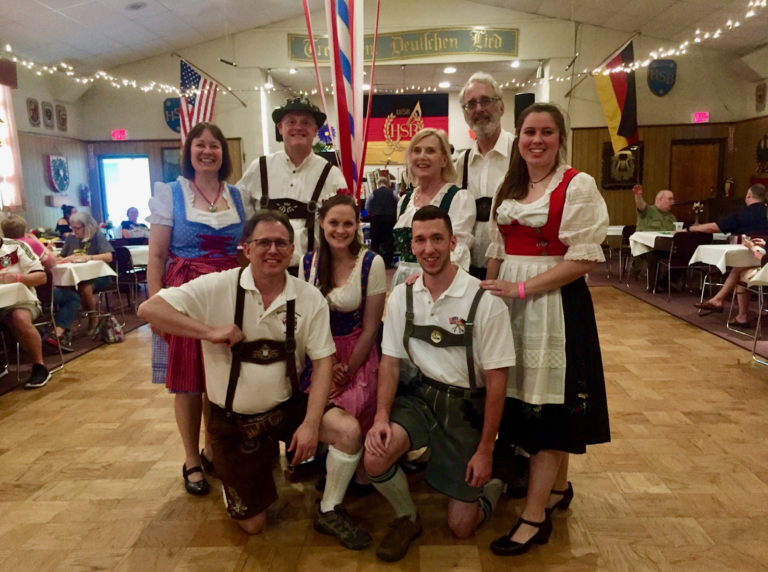Saengerbund members in traditional German tracht at Maifest